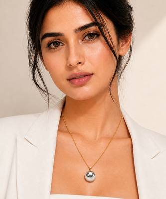 Gold plated mirror dome pendant necklace 1