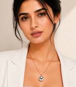 Gold plated mirror dome pendant necklace