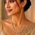 Gold crystal stones tennis necklace