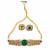 Emerald green stone kundan choker set