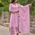 Women's Gorgeous Thread Work Chanderi Sik Fabric Flared Anarkali Pant and Dupatta Set
