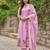 Women's Gorgeous Thread Work Chanderi Sik Fabric Flared Anarkali Pant and Dupatta Set