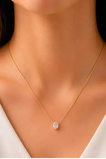 Gold Plated Sphere Ball Pendant Necklace