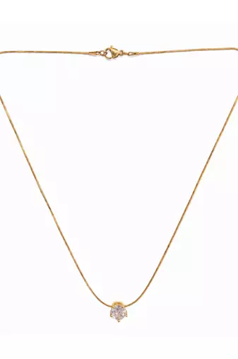 Gold Plated Sphere Ball Pendant Necklace