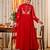 Women's Gorgeous Embroidery Work Chanderi Sik Fabric Flared Kurta Pant and Dupatta Set