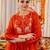 Women's Gorgeous Embroidery Work Chanderi Sik Fabric Flared Kurta Pant and Dupatta Set