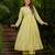 Women's Gorgeous Thread Work Chanderi Silk Fabric Flared Kurta Pant and Dupatta Set