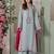 Women's Gorgeous Thread Work French Crepe Fabric Straight Kurta Palazzo and Dupatta Set