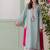 Women's Gorgeous Thread Work French Crepe Fabric Straight Kurta Palazzo and Dupatta Set