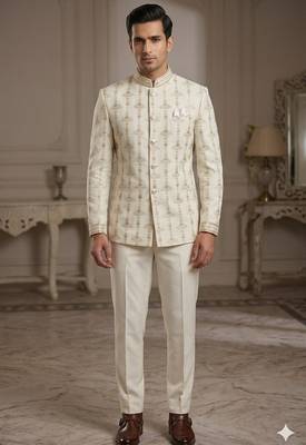 Off white embroidery jodhpuri for men 1