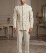 Off white embroidery jodhpuri for men | premium designer bandhgala ethnic wear