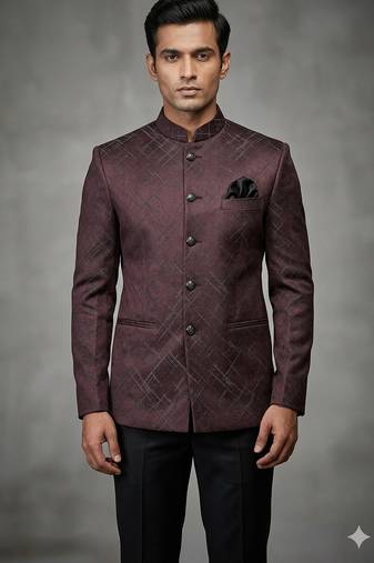 Wine jodhpuri for men | premium designer bandhgala ethnic wear