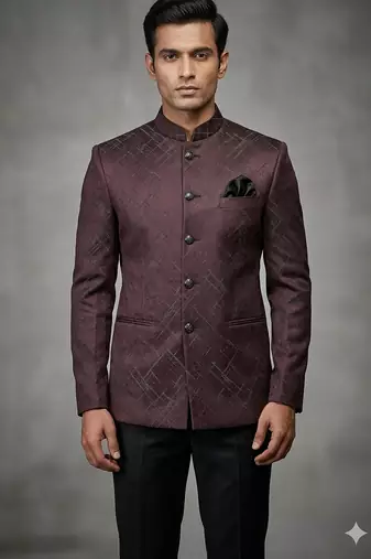 Wine jodhpuri for men | premium designer bandhgala ethnic wear