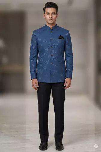 Blue color jodhpuri for men | premium designer bandhgala ethnic wear
