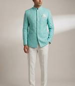 Sea green embroidery jodhpuri for men | premium designer bandhgala ethnic wear