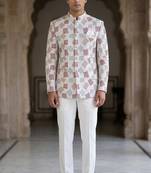 White floral jodhpuri for men | premium designer bandhgala ethnic wear
