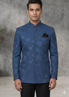Blue color jodhpuri for men | premium designer bandhgala ethnic wear 2