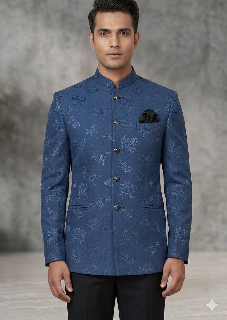 Blue color jodhpuri for men | premium designer bandhgala ethnic wear