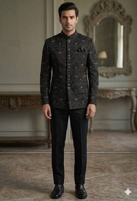 Black embroidery jodhpuri for men 1