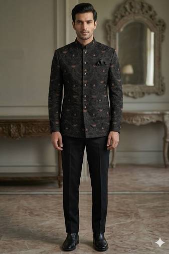 Black embroidery jodhpuri for men | premium designer bandhgala ethnic wear