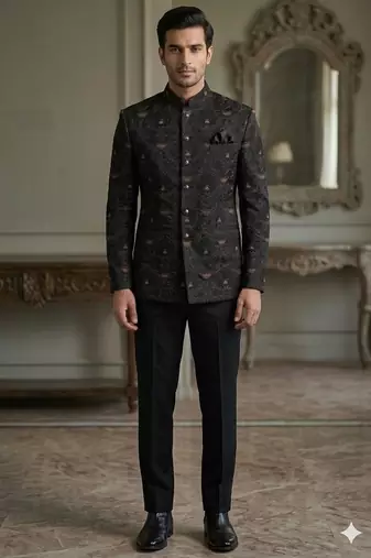 Black embroidery jodhpuri for men | premium designer bandhgala ethnic wear