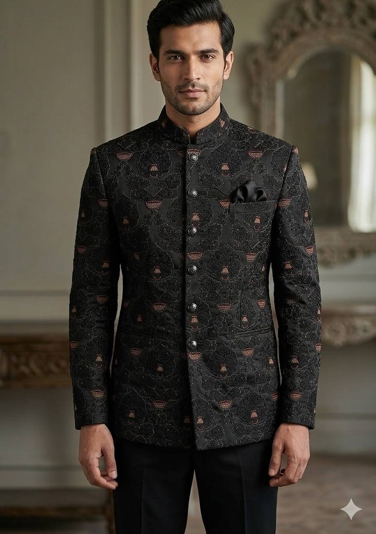 Black embroidery jodhpuri for men | premium designer bandhgala ethnic wear