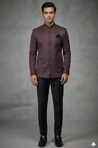 Wine jodhpuri for men | premium designer bandhgala ethnic wear