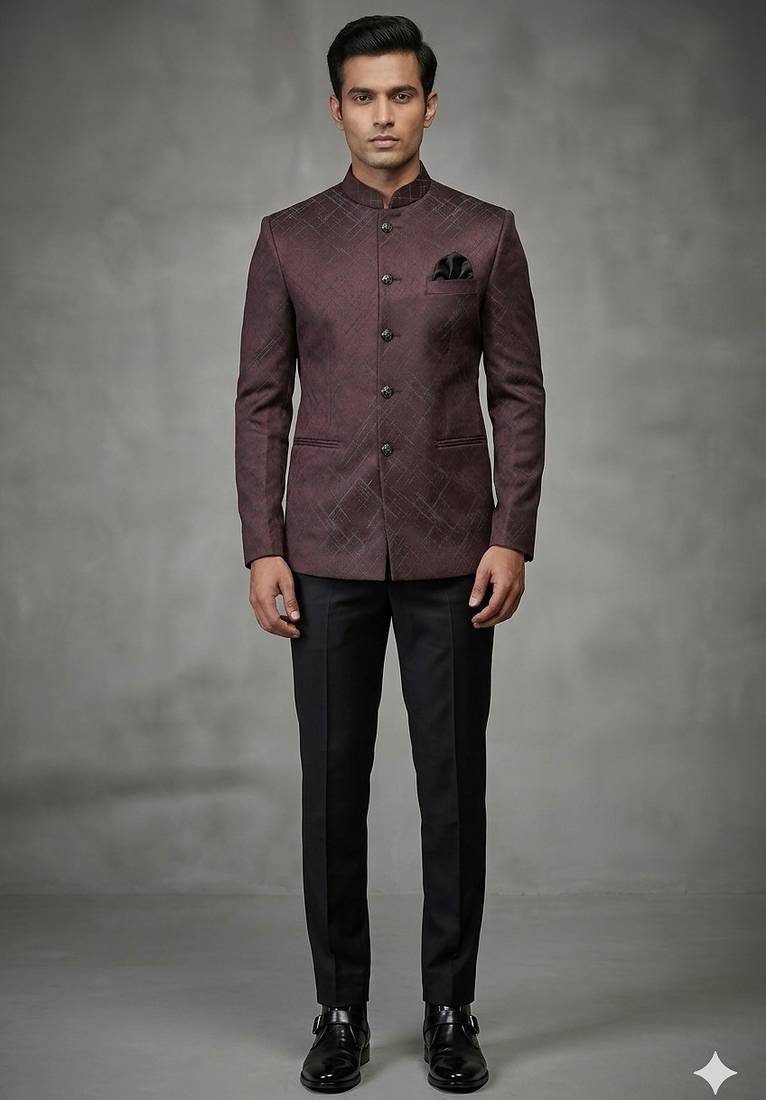 Wine jodhpuri for men | premium designer bandhgala ethnic wear