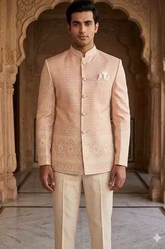 Pitch daman weaving jodhpuri for men | premium designer bandhgala ethnic wear