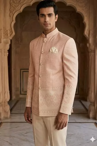 Pitch daman weaving jodhpuri for men | premium designer bandhgala ethnic wear