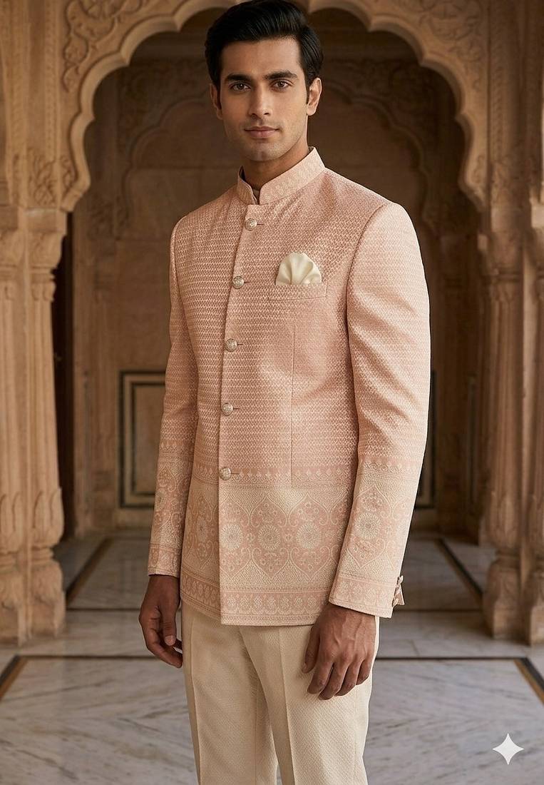 Pitch daman weaving jodhpuri for men | premium designer bandhgala ethnic wear