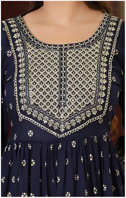 Cotton Anarkali Kurta Set with Pant & Dupatta 4