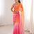 Pink colour fendy satin sequins embroidered saree with unstitched blouse