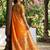 Yellow colour soft silk blend saree with running blouse