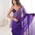 Purple colour fendy satin sequins embroidered saree with unstitched blouse