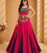 RANI PINK COLOUR Rayon Cotton Navratri Lehenga Choli