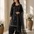 Black colour premium satin farshi suit set with dupatta