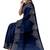 Navy blue embroideres organza silk saree