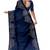 Navy blue embroideres organza silk saree