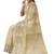 Dark off white embroidered organza silk designer saree