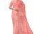 Peach pink embroidered organza silk designer saree