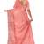 Peach pink embroidered organza silk designer saree