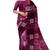 Wine purple printed & embroidered organza silk designer saree