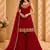Red faux georgette embroidered sharara suit with dupatta