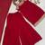 Red colour faux georgette embroidered sharara suit with dupatta