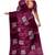 Wine purple printed & embroidered organza silk designer saree