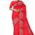 Bright red embroidered organza silk designer saree