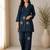 Blue colour pure cotton kantha work co-ord set
