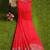 Bright red embroidered organza silk designer saree