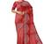 Brick red embroidered organza silk designer saree
